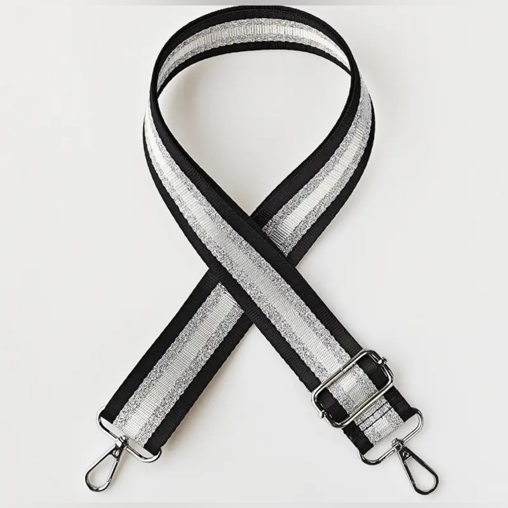 Black and Silver Long Handbag Strap